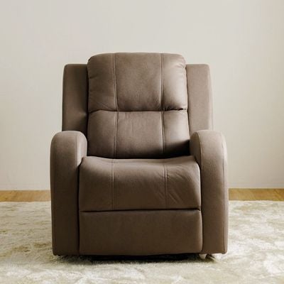 Crimson 1-Seater Fabric Recliner Sofa - Brown - With 2-Year Warranty